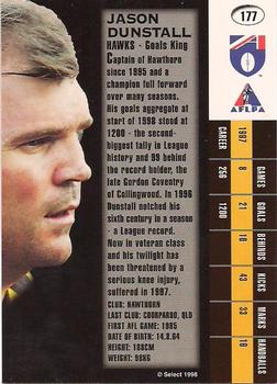 1998 Select AFL Signature Series #177 Jason Dunstall Back